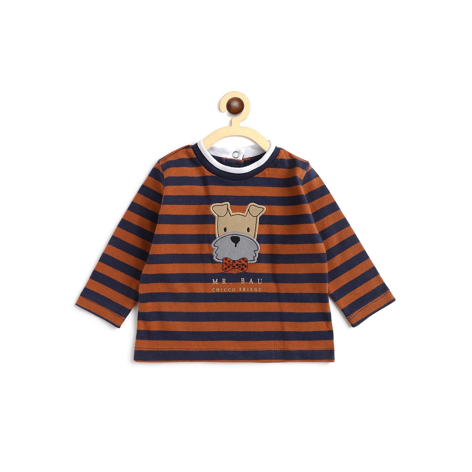 Boys Long Sleeve T-Shirt With Applique-Navy Blue